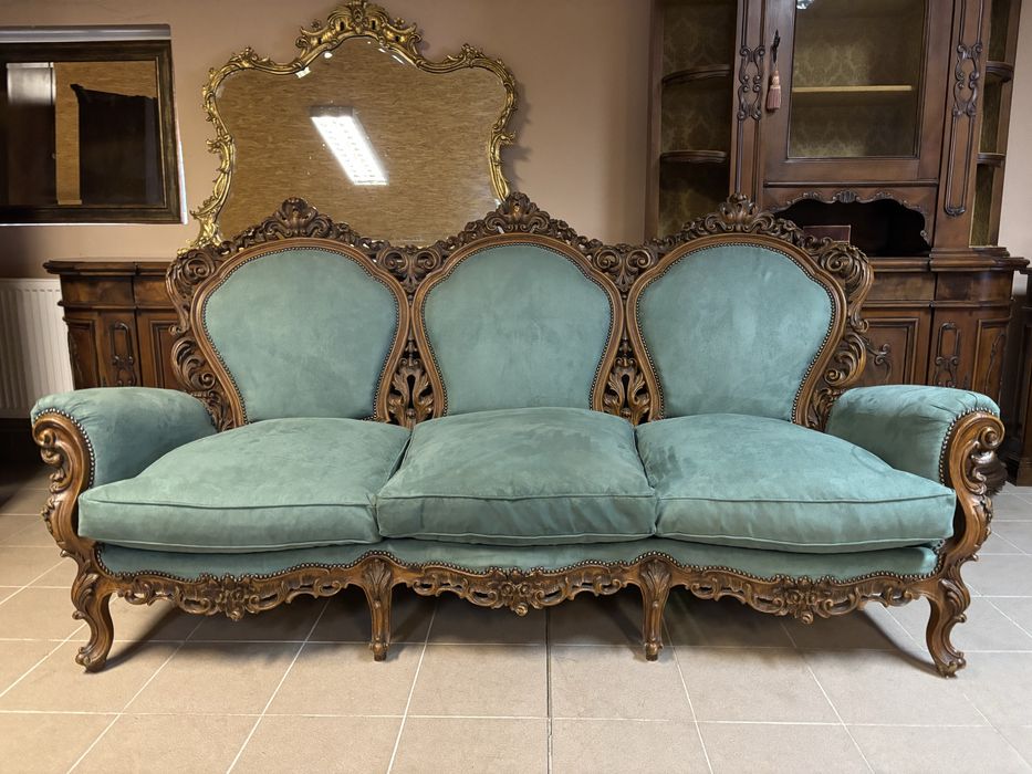 Stylowy komplet wypoczynkowy włoski sofa 2 fotele meble stylowe italy