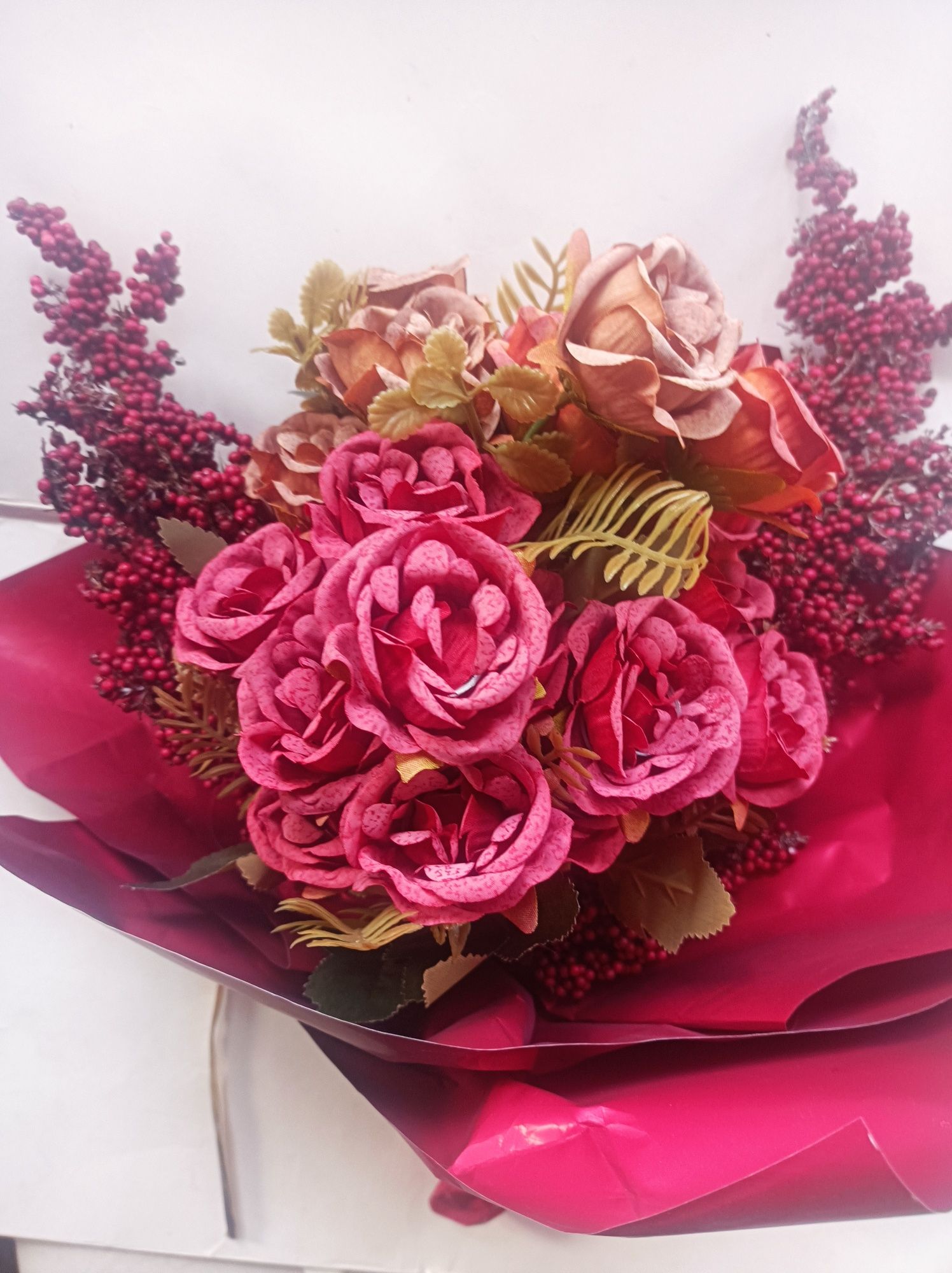 Piękny bukiet sztucznych kwiatow 40 cm