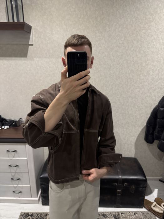 Куртка zara коричнева (джинс)