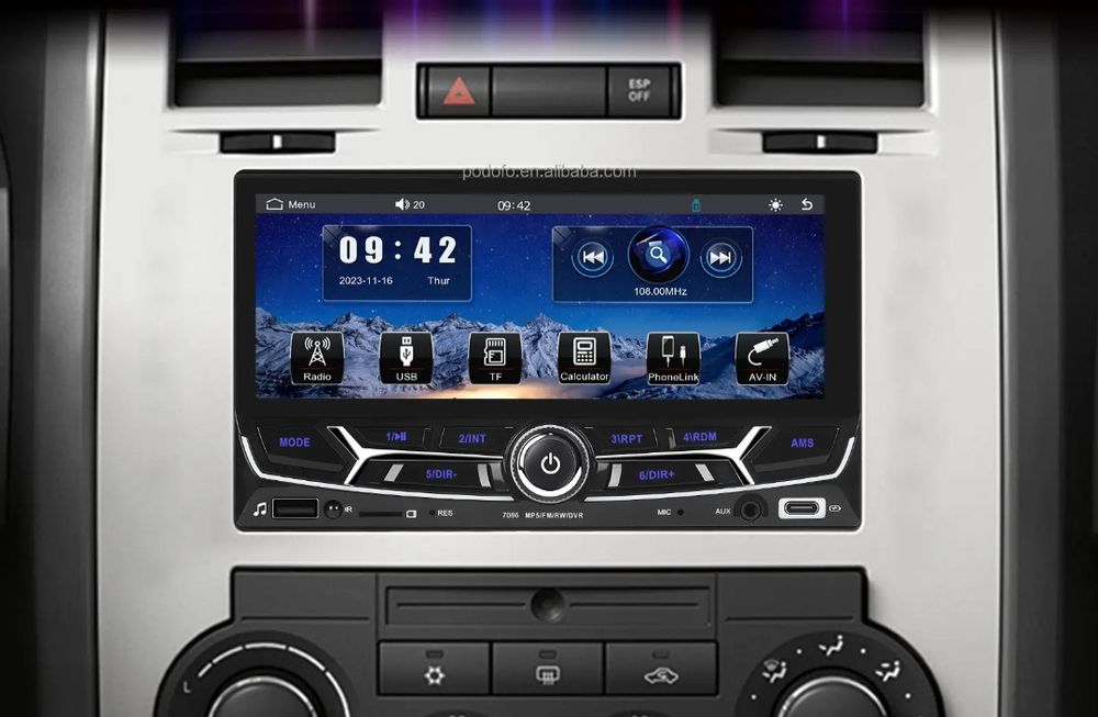 Autorrádio 6.8" IPS 2Din Wireless CarPlay/Android Auto BT USB