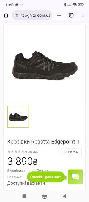 Кросівки чоловічі Regatta Edgepoin 43 (27.5) salomon.asics. lowa