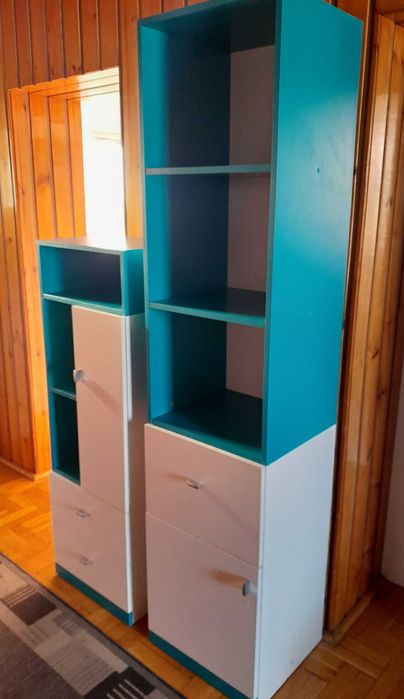 Regał MOBI M05 MO5 stan bdb biały lux + turkus