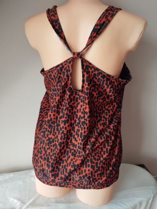 Modne tankini XL Rainbow – usztywniane miseczki, styl panterka, super