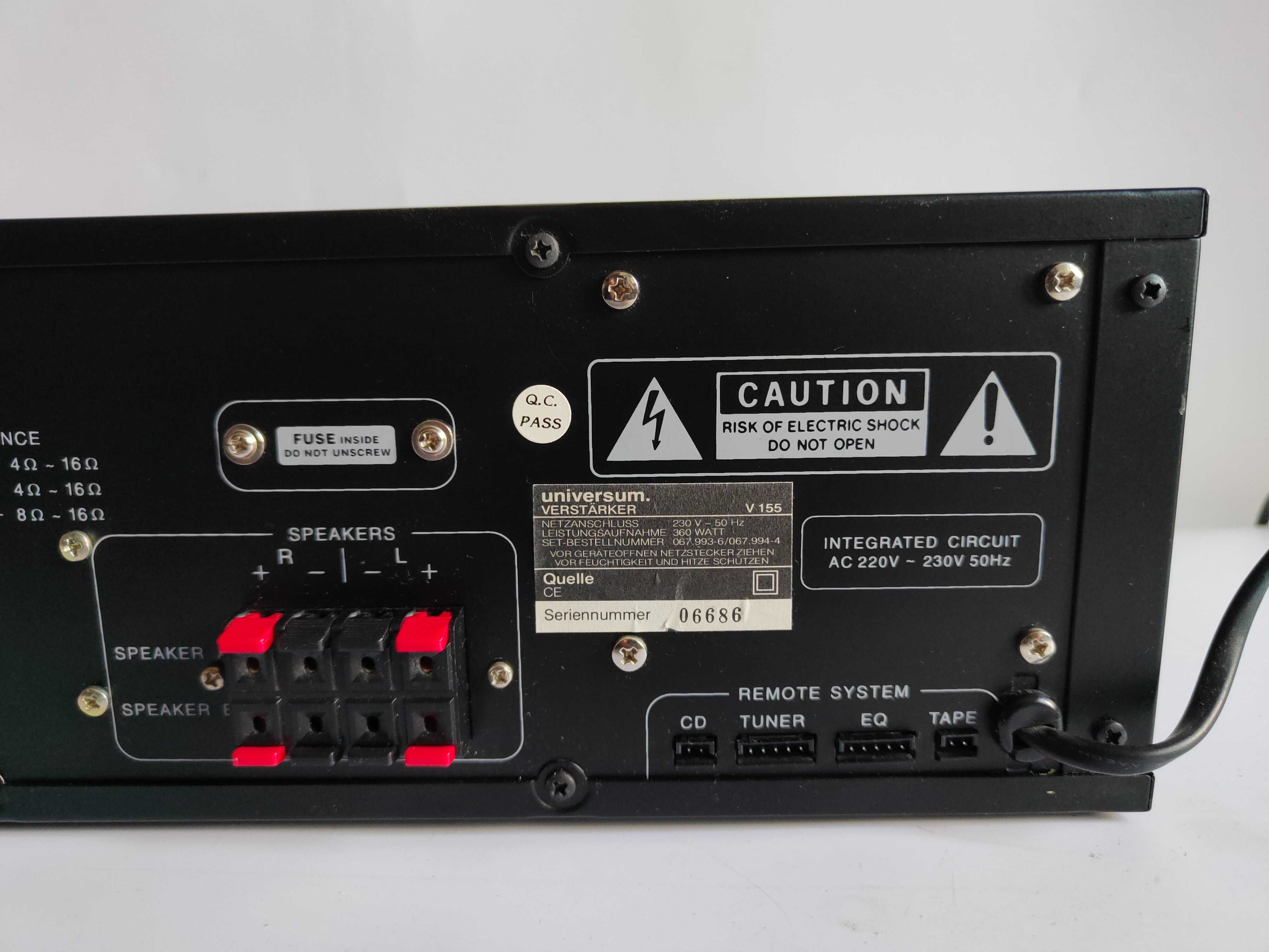 Wzmacniacz stereo Universum V-155 uszkodzony