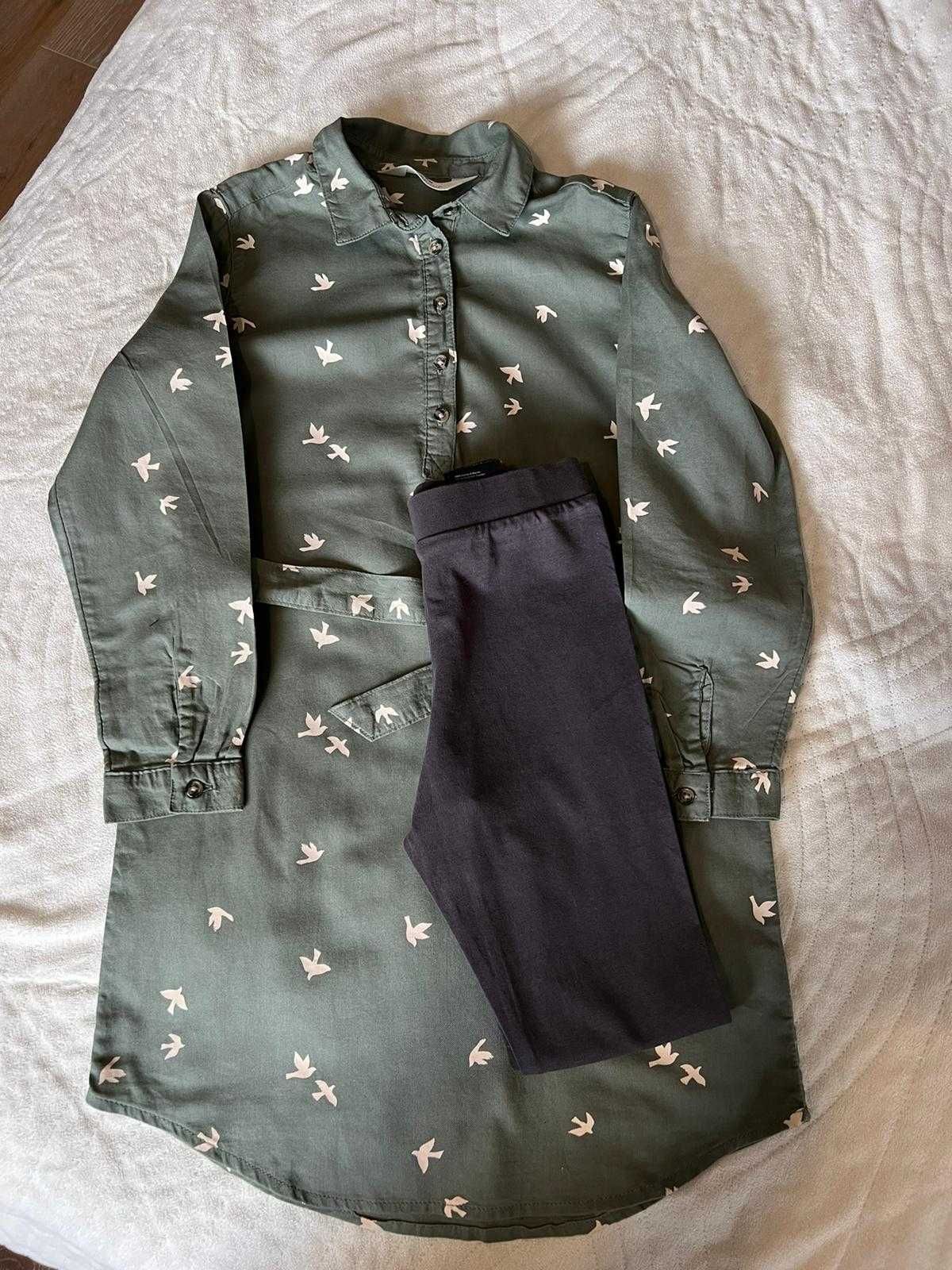 komplet tunika legginsy H&M dziewczynka 7-8lat,128