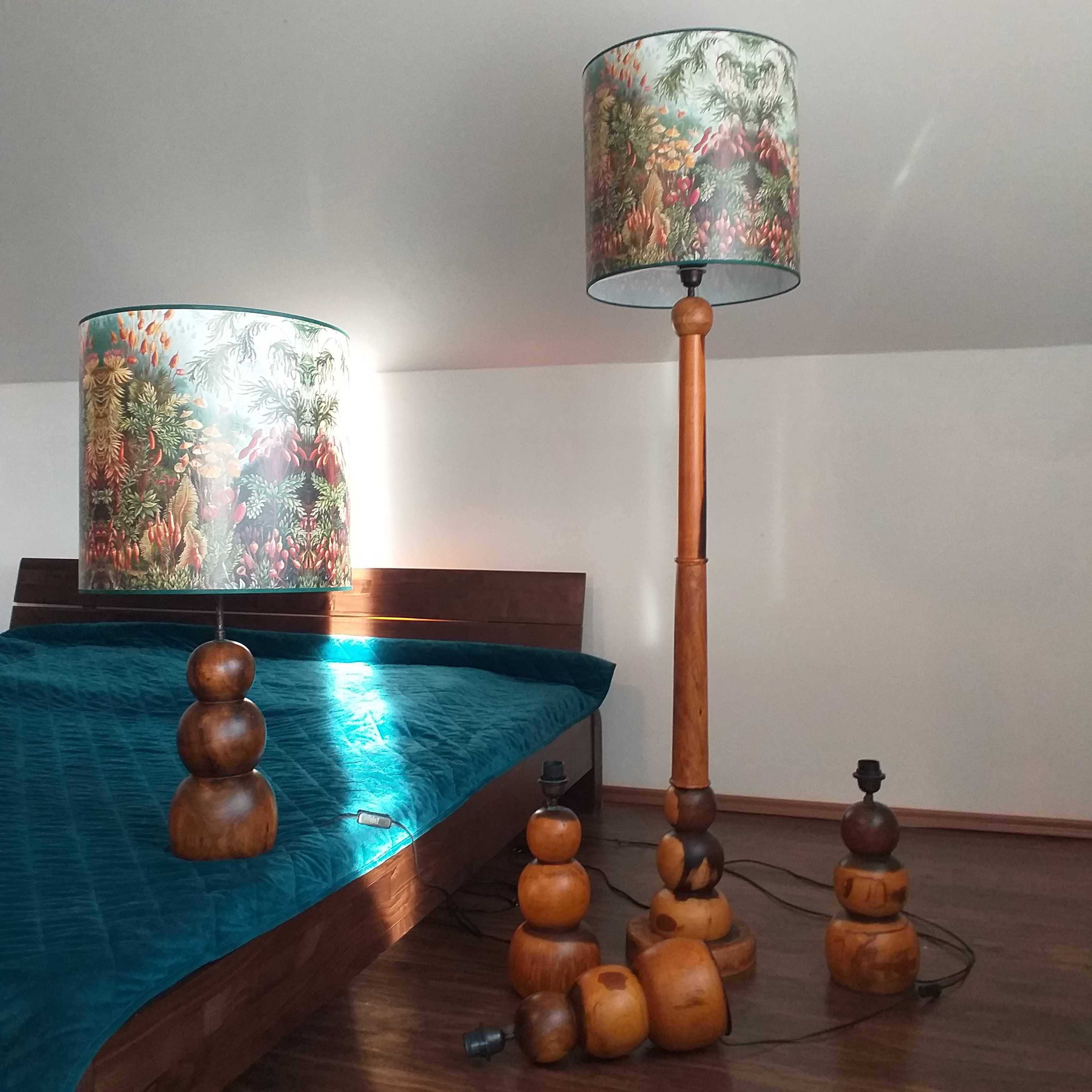 5szt duńska lampa teak '60 drewno tekowe organiczne lampy kolonialne