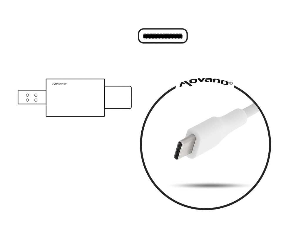 Zasilacz Movano 61W USB-C Apple, Asus, Dell, HP, Lenovo, Xiaomi