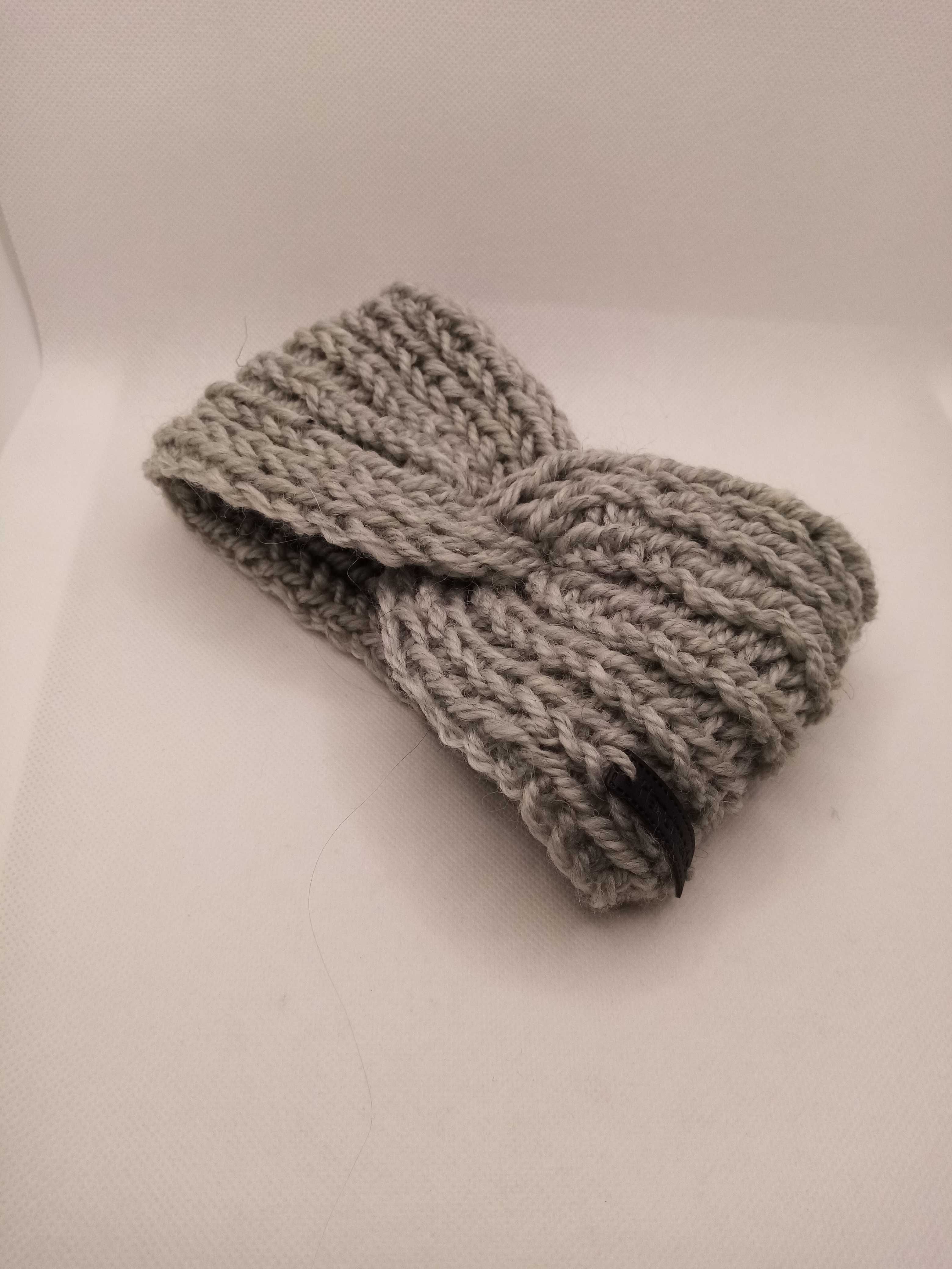 Damska opaska; turban; handmade; 70% ALPAKA WEŁNA