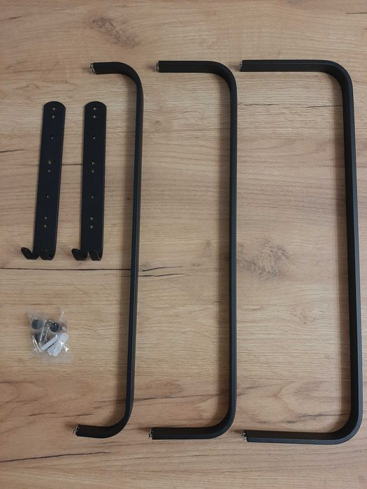 Wieszak na reczniki czarny, szer. 50 cm nowy ścienny