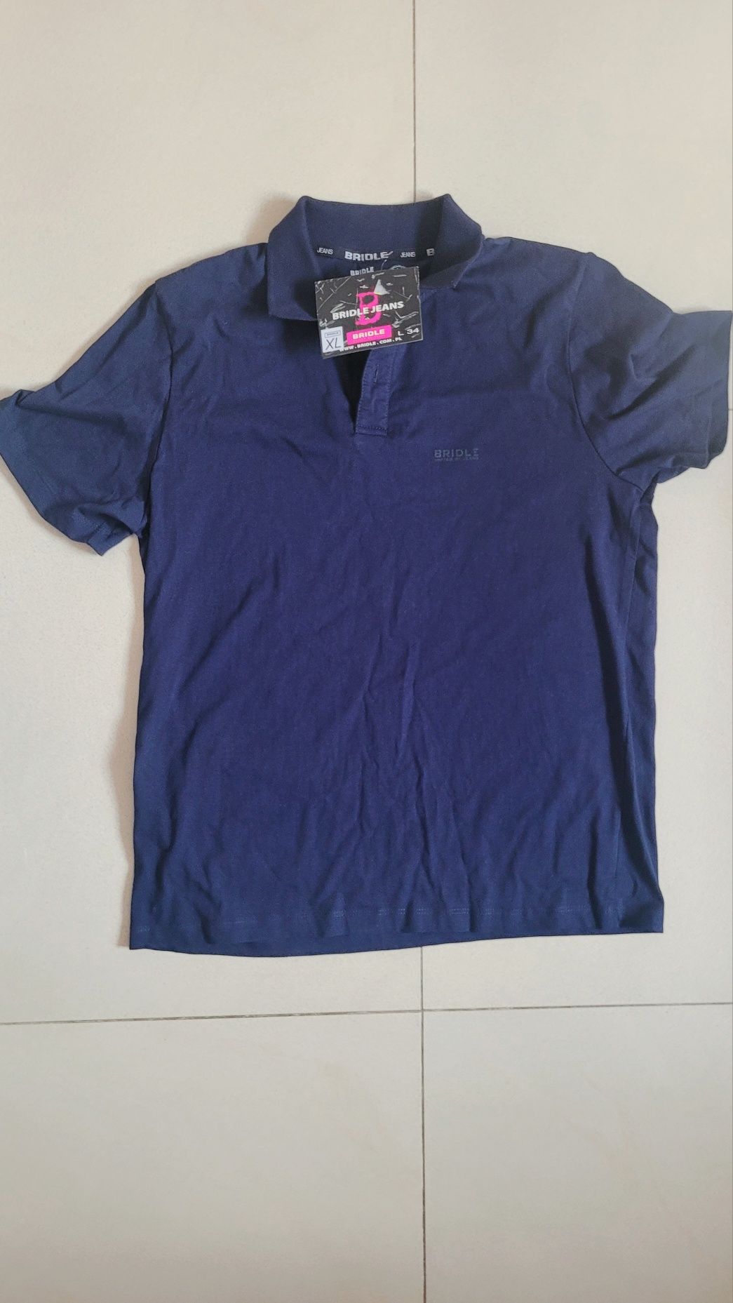 Nowa koszulka XL męska polo 100% bawełna granatowa