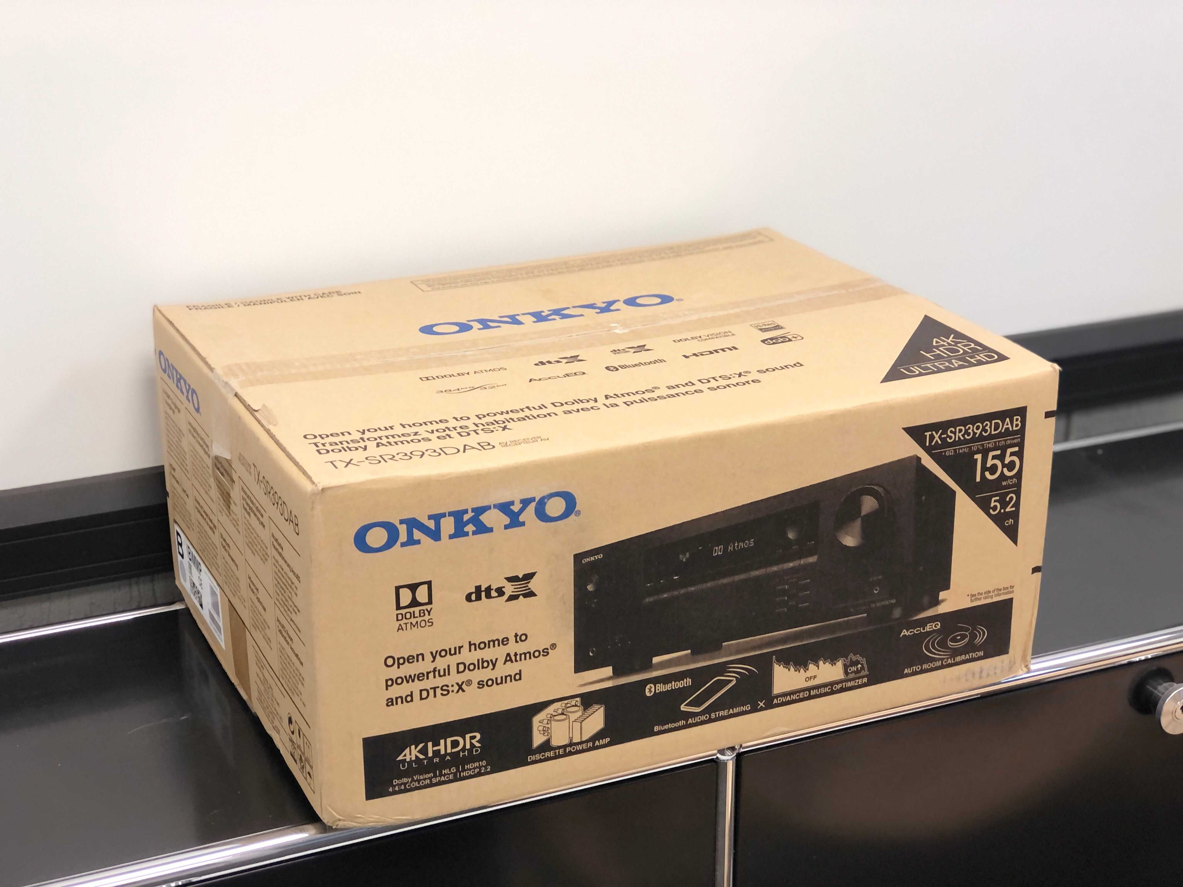 Onkyo TX-SR393DAB amplituner AV HiFi 155W 5.2 z Dolby Atmos DTS:X