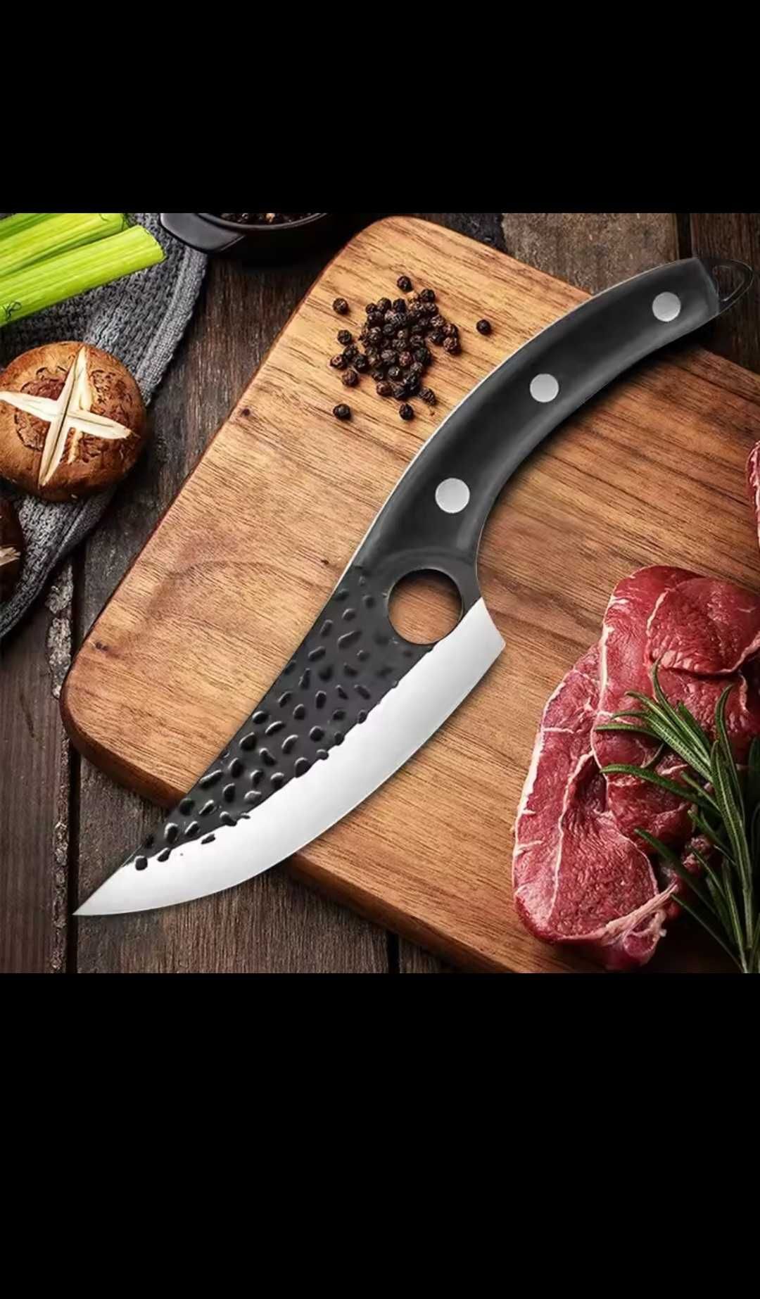 Ніж Сатори чорна ручка Нож Саторі /Нож Satori з Чехлом Кований Кухоний