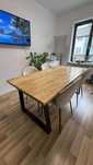Stół lity dąb 180x90cm lakierowany + nogi czarne loft