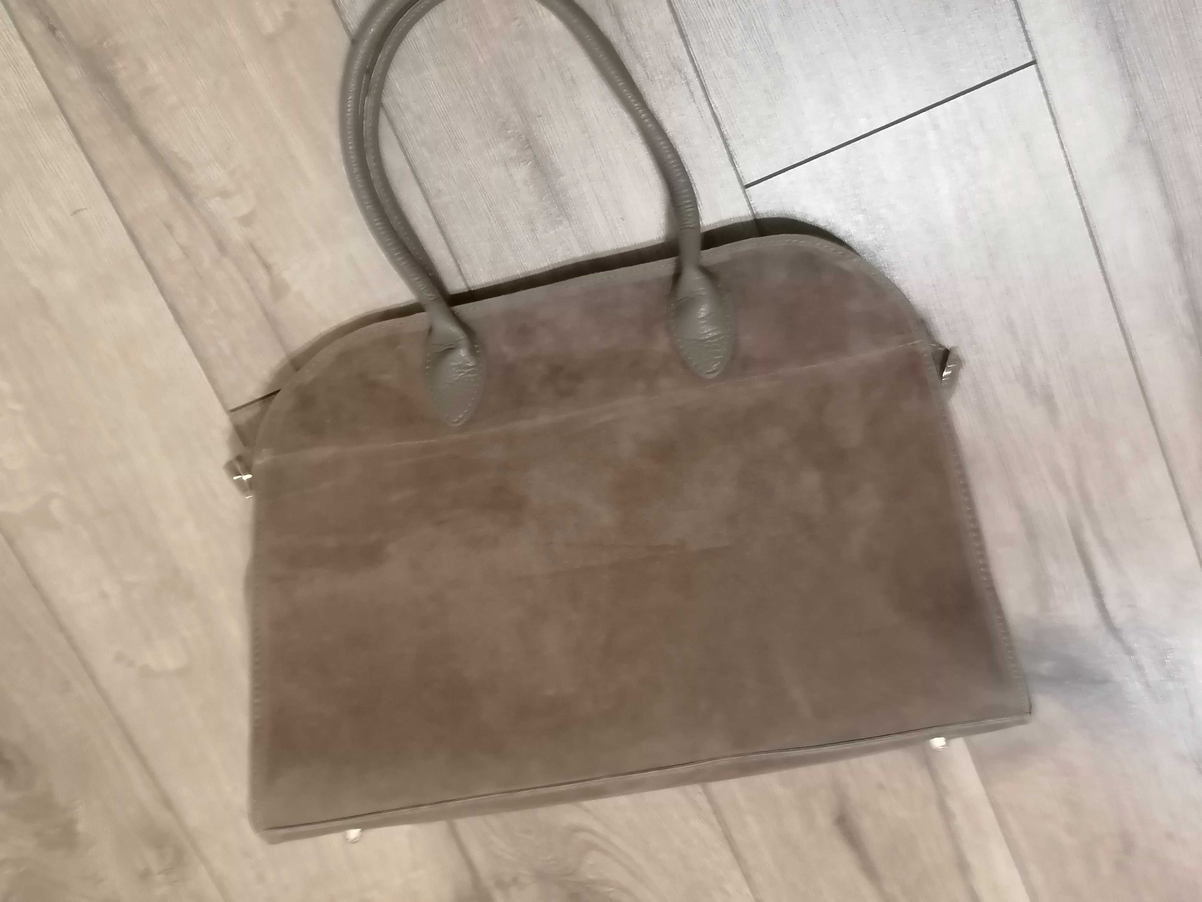 Torebka Genuine Leather Borse in Pelle Shopper Kufer skórzana zamsz