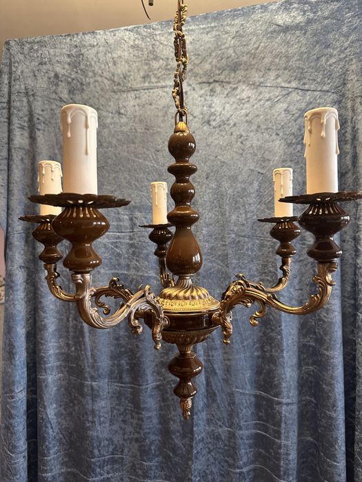 Żyrandol PRL „Kostuchna „ OZ-51 Katowice - ceramiczny