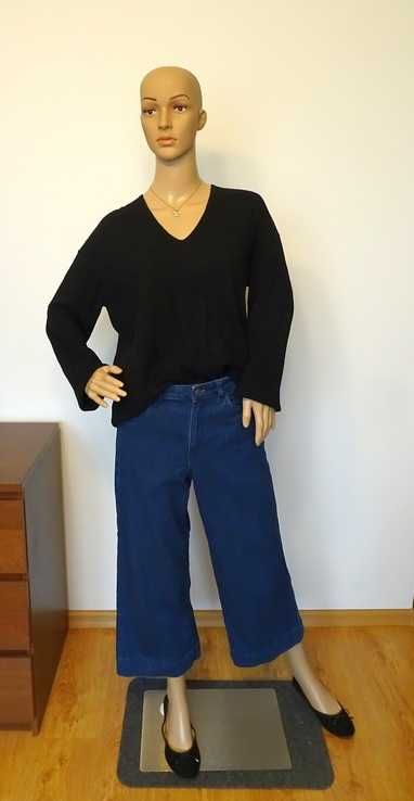 Sweter w serek oversize Massimo Dutti L XL wełna kaszmir