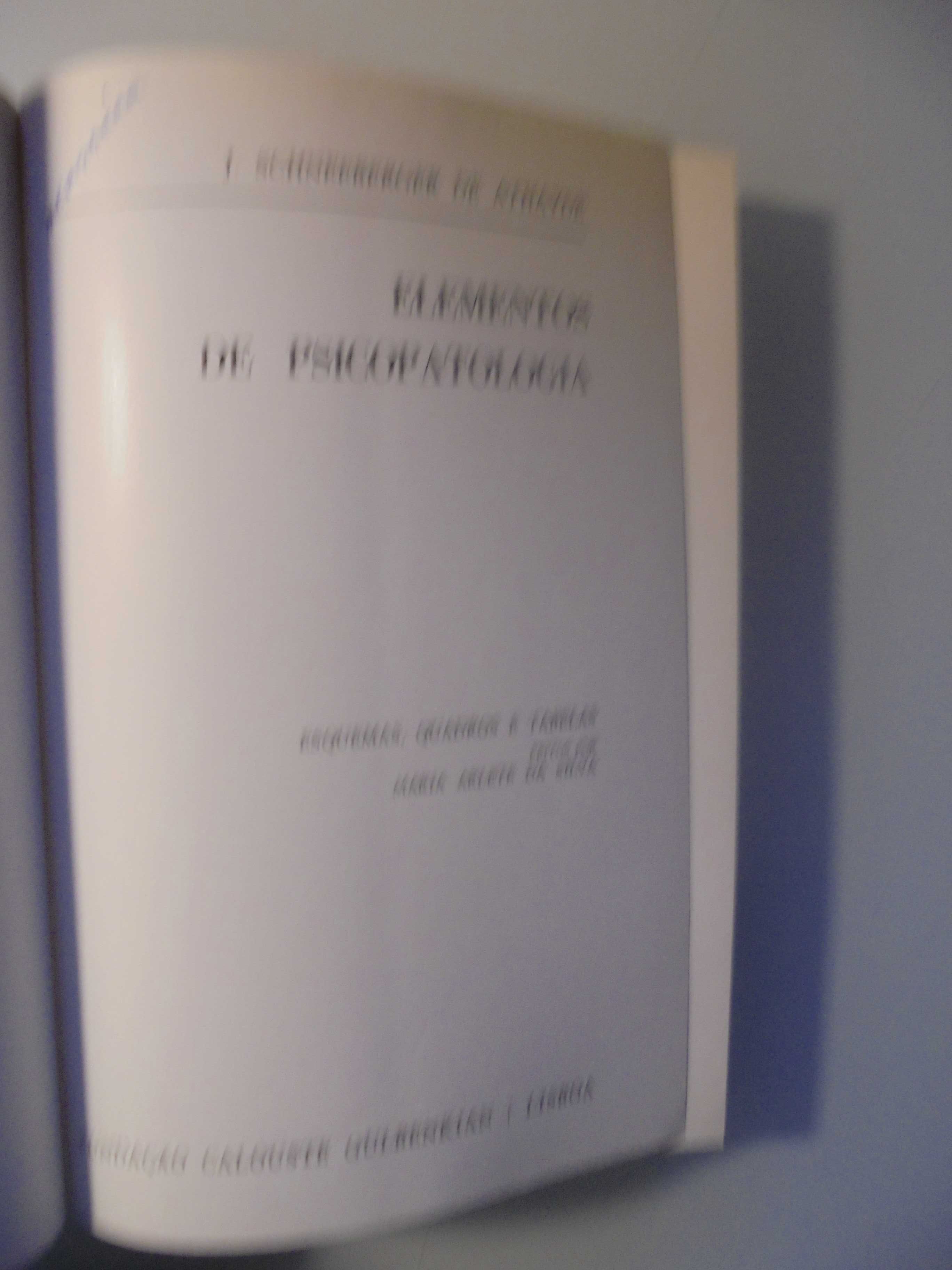 Athayde (J.Schneeberger);Elementos de Psicopatologia