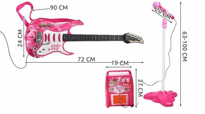 Дитяча гітара + мікрофон + підсилювач 22407 /Різні кольори