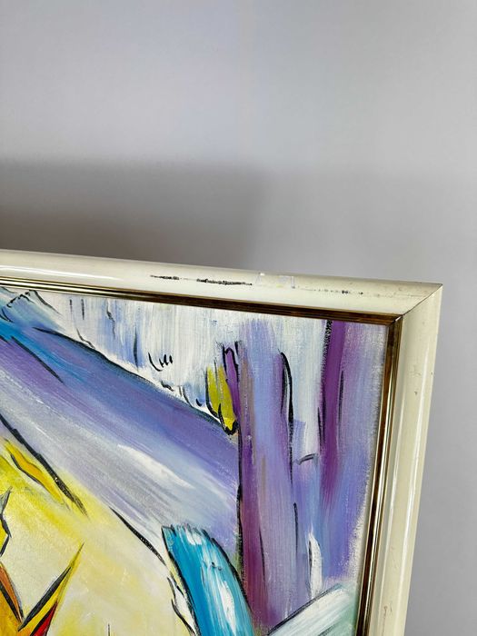 Piękny duży obraz sygnowany abstrakcja ekspresjonizm kubizm M.Troinska