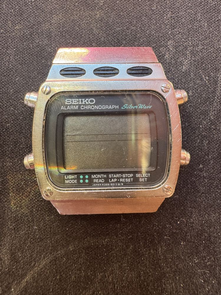 Zegarek elektroniczny Seiko Silver wave A359 model 5020 uszkodzony