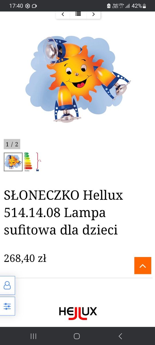 Lampa dla dzieci słońce rakiety