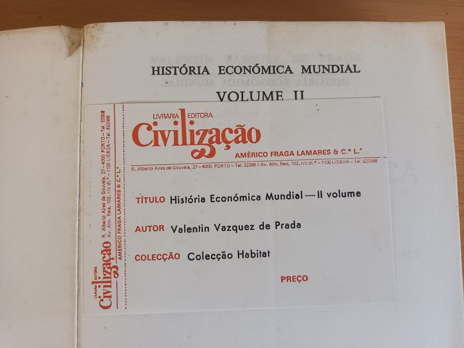 Livro História Económica Mudial II volume