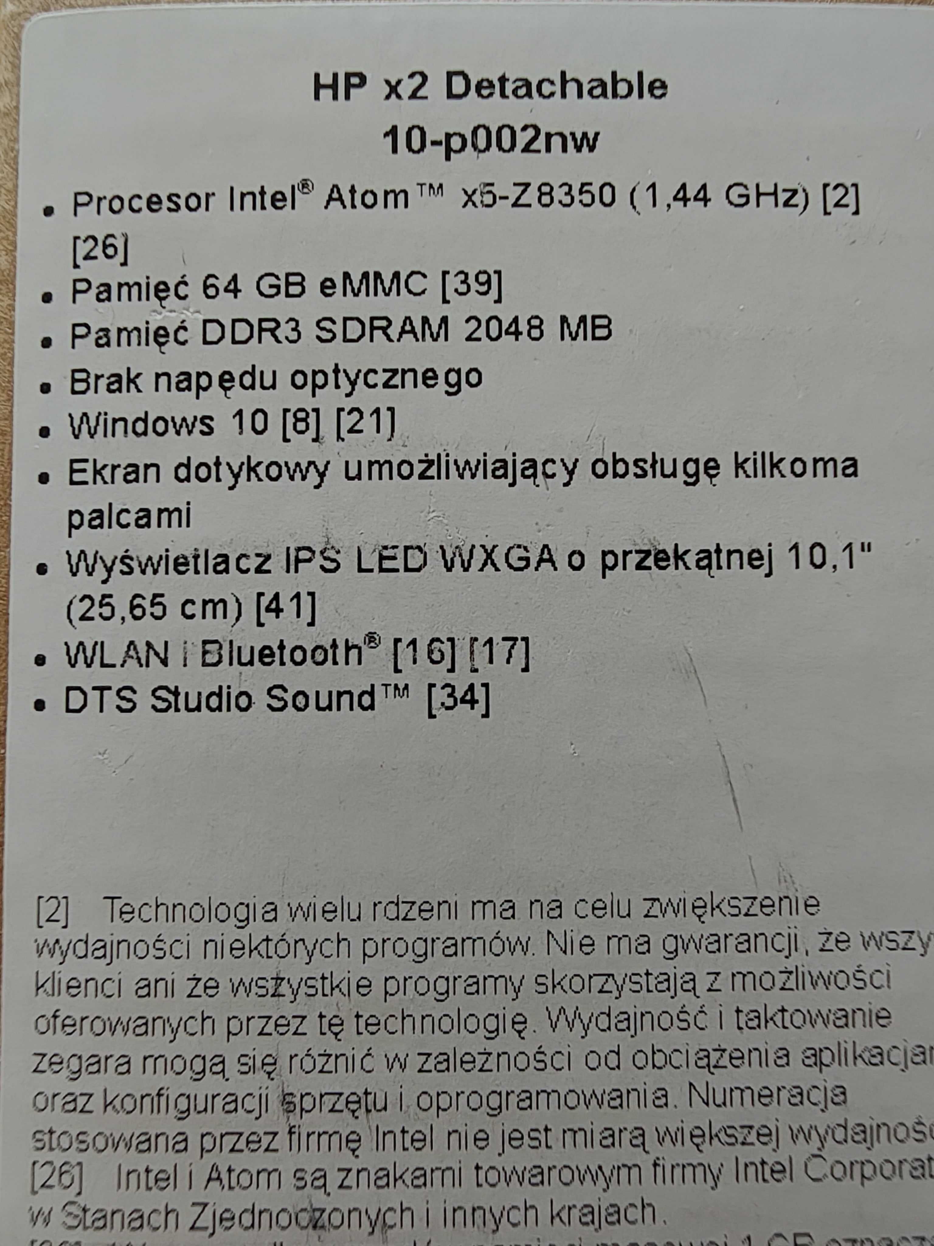 HP Notebook x2 - 10-p002nw