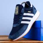 (1763) Кросівки Adidas Iniki замшеві сині (41-45) адідас