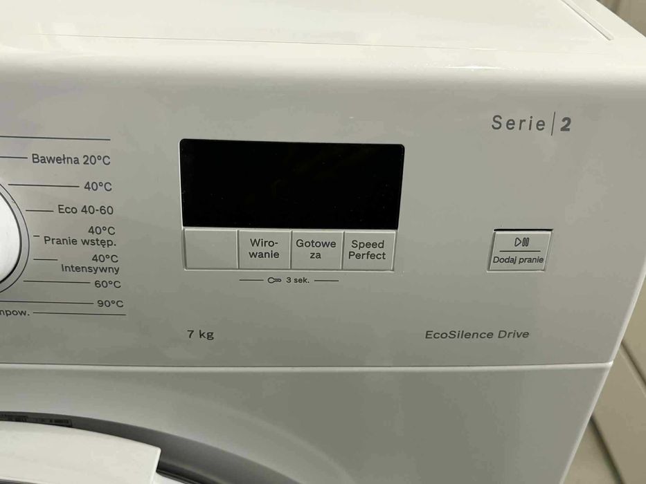 Sprzedam pralkę BOSCH Serie 2 WGE02400PL – 7 kg, 1400 obr/min jak nowa