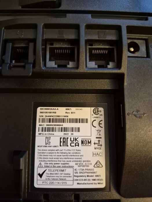 Telefon Mitel 6867I (Aastra 6867I)