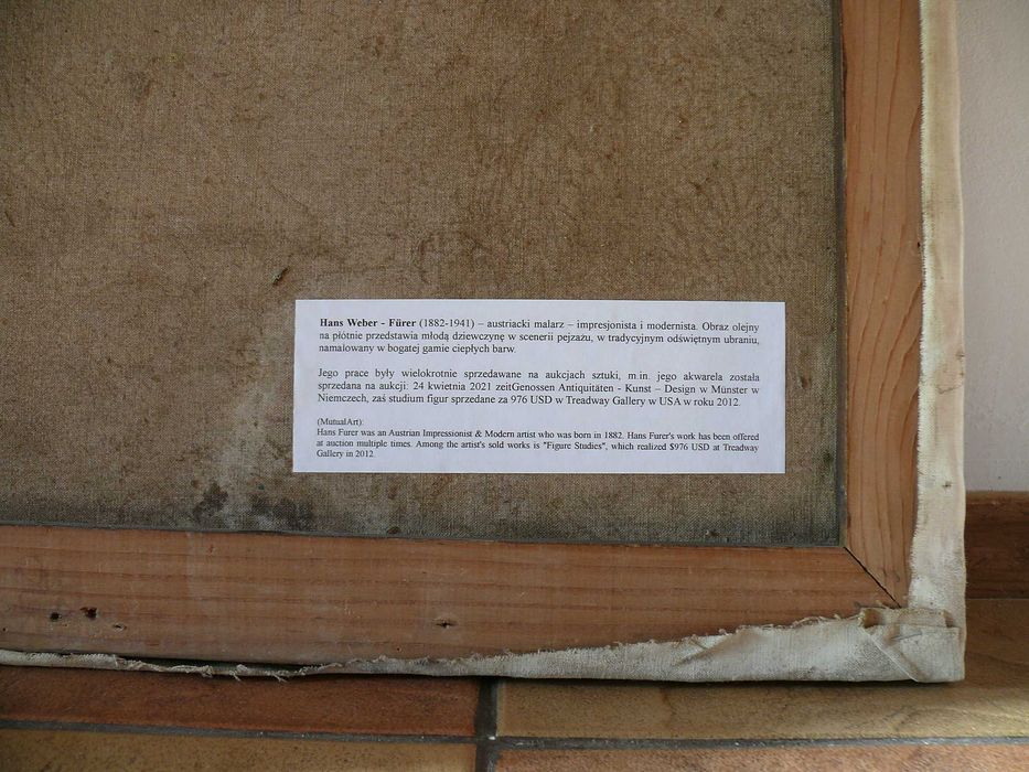 Hans Weber Furer przedwojenny obraz olejny
