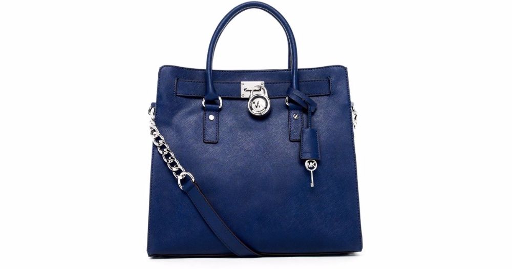 Michael KORS Hamilton navy granat złoto saffiano skóra oryginalny