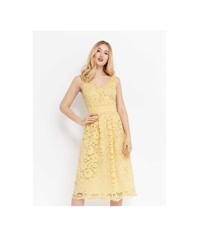 Кружевное желтое платье 46 размер в стиле большой гетсби миди новое