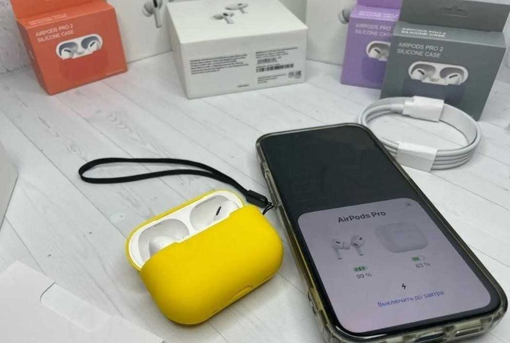 Топовые Наушники аірподс pro 2 с шумоподавлением 1в1 +чехол