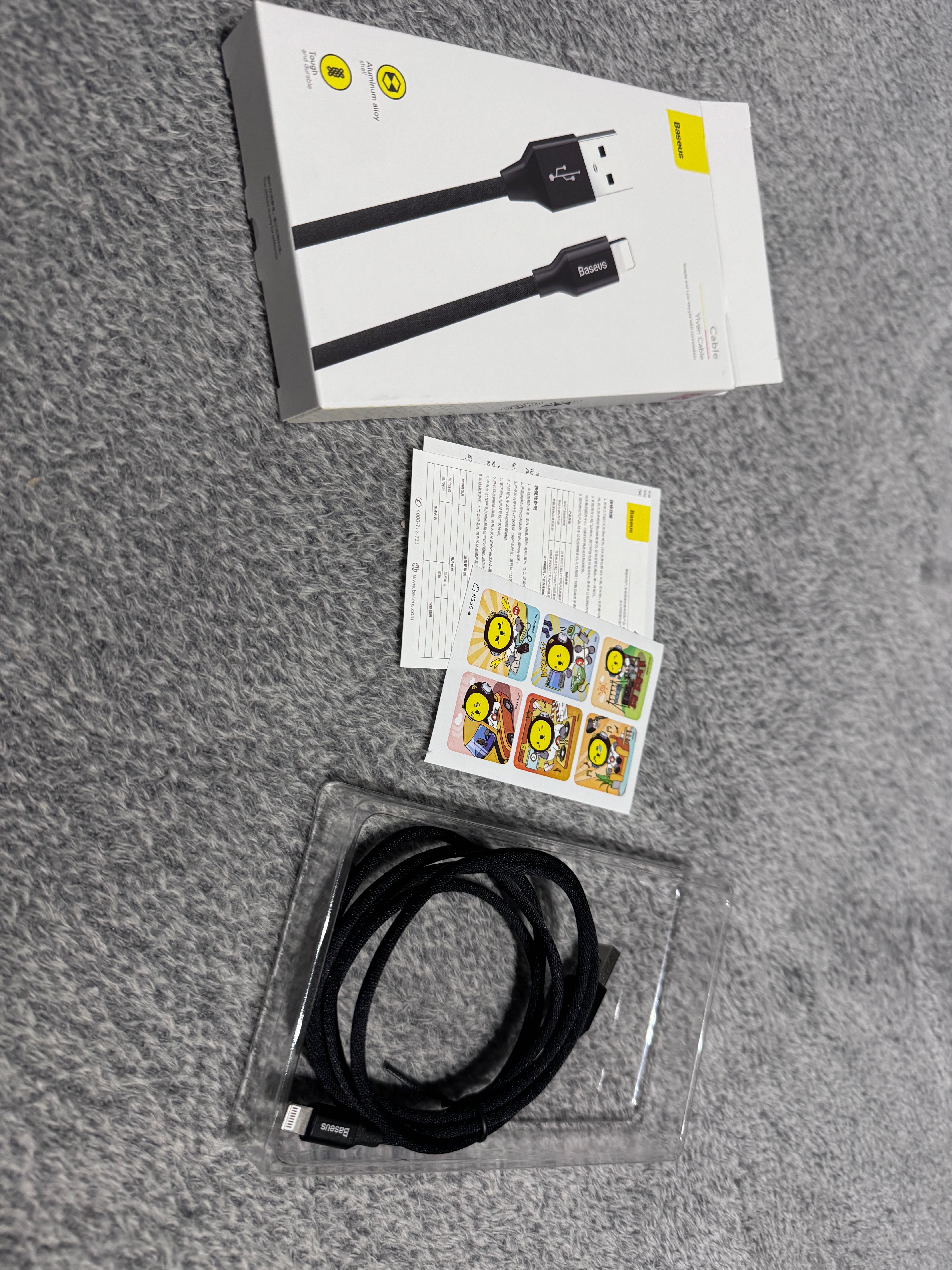 Kabel USB do iPhone Apple Lightning 8-pin BASEUS 2A 1,2m czarny 120cm