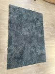 Tapete de sala shaggy azul petróleo 160x250