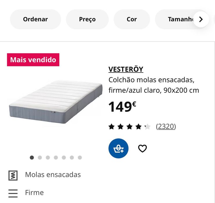 Cama de solteiro com colchão