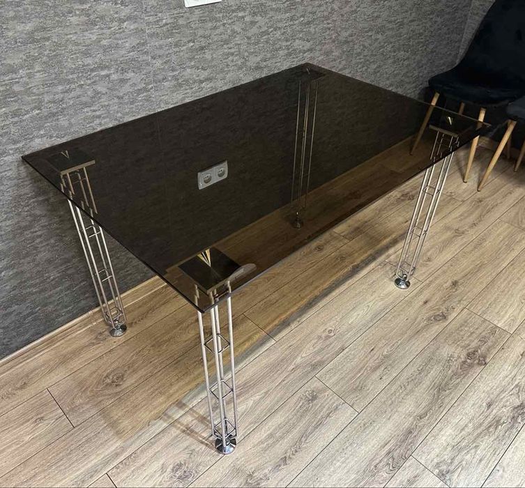 Стіл скляний 80х120