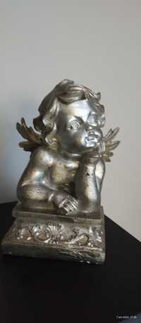Rzeżba figurka aniołek w postarzanym srebrze