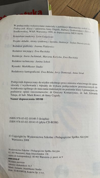 Matematyka podręcznik i zbiór zadań 4 sztuki