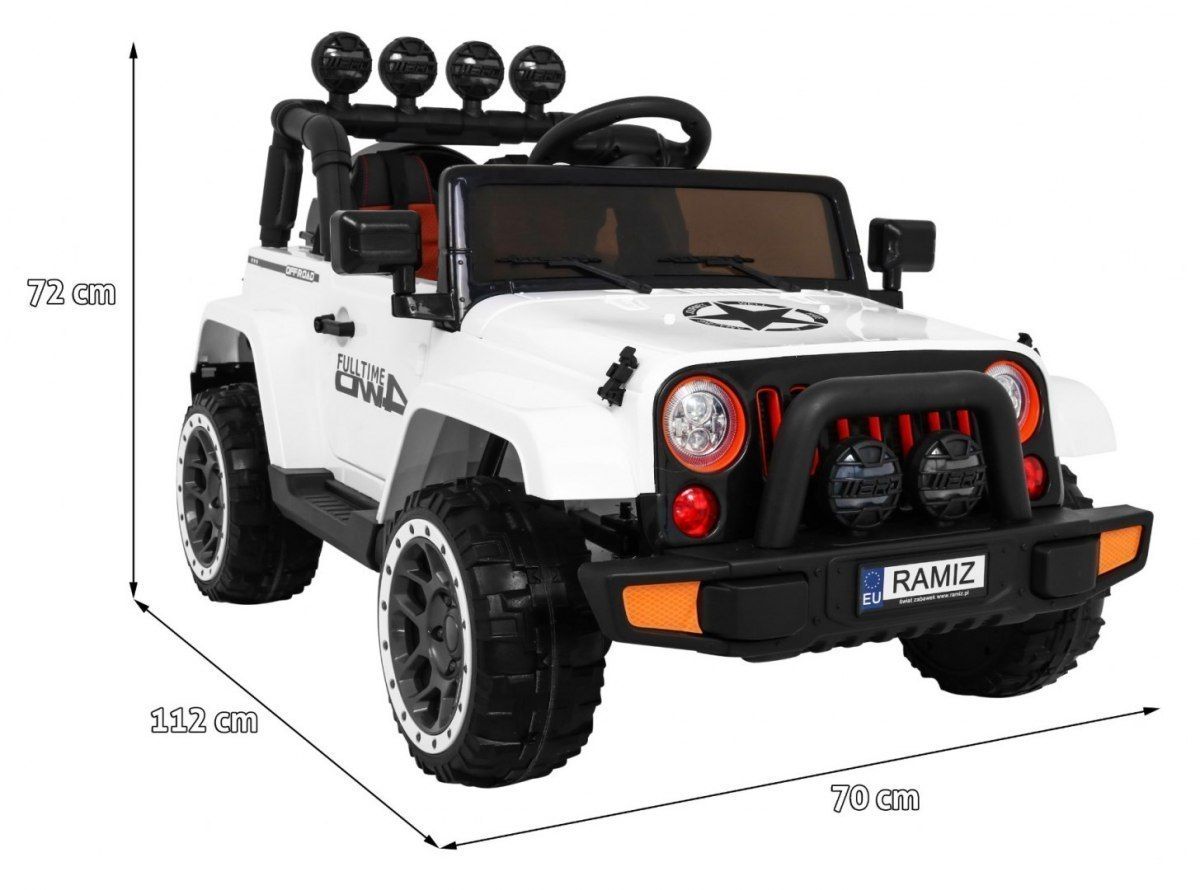 Auto Na Akumulator Jeep Full Time 4Wd 4X4 Biały