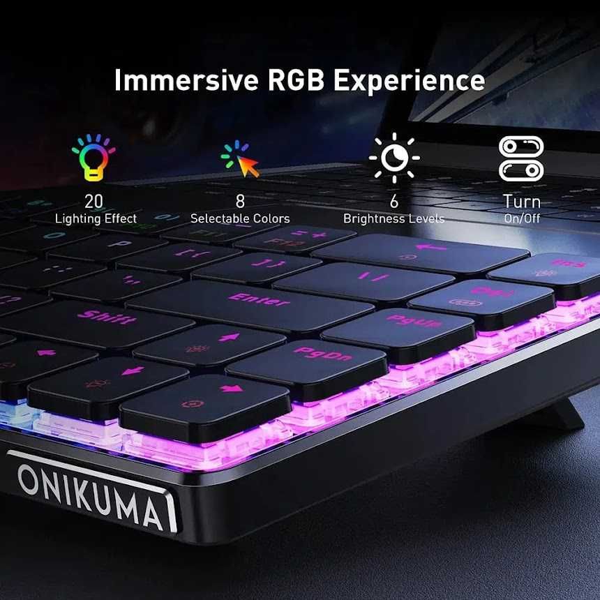 Onikuma G29 бездротова механічна клавіатура Low profile Bluetooth RGB