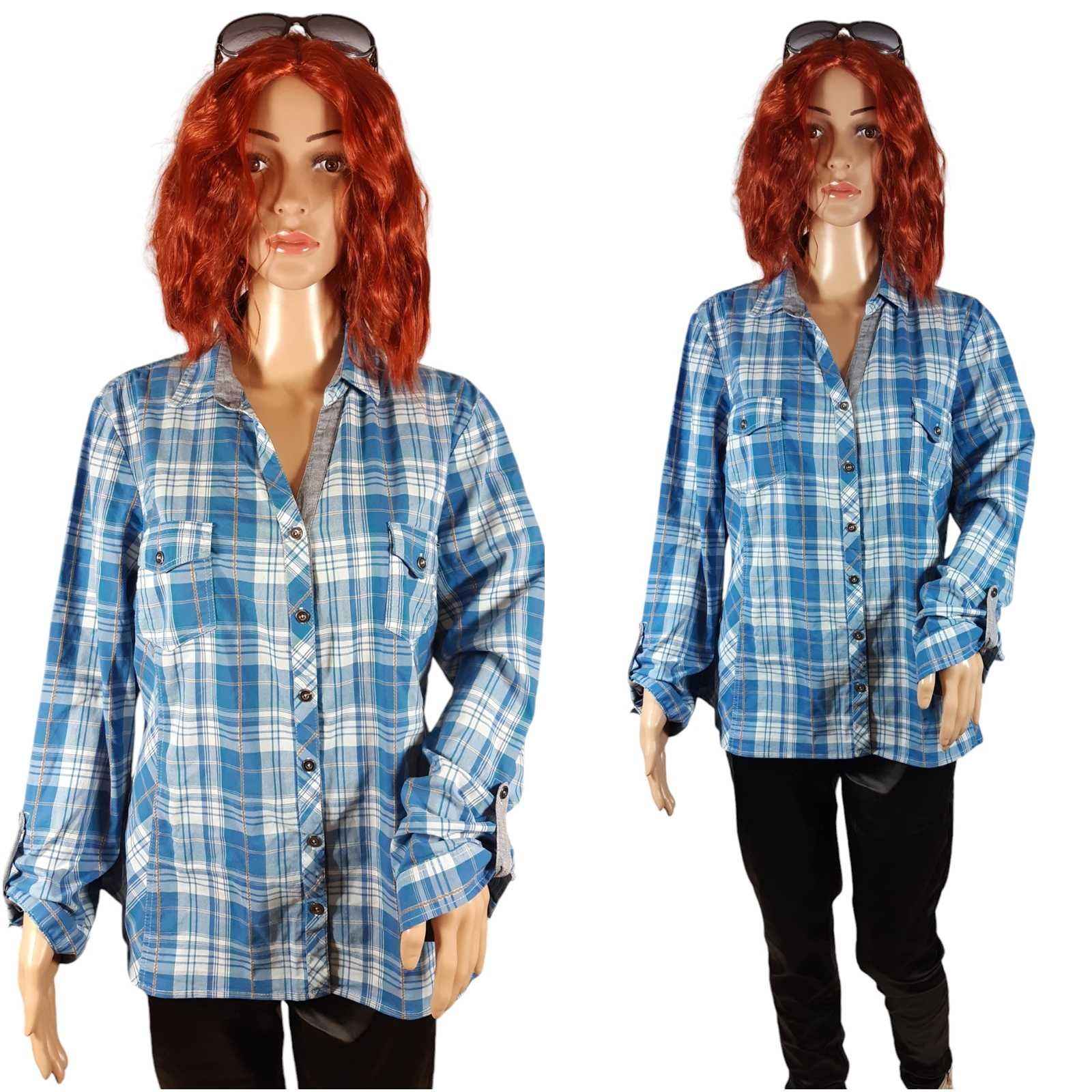 Bluzka koszula damska wzór w kratę 46,XXXL koszula Cassis plus size