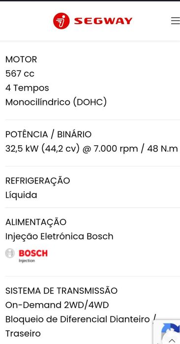 Moto 4 SEGWAY AT6LX + Reboque