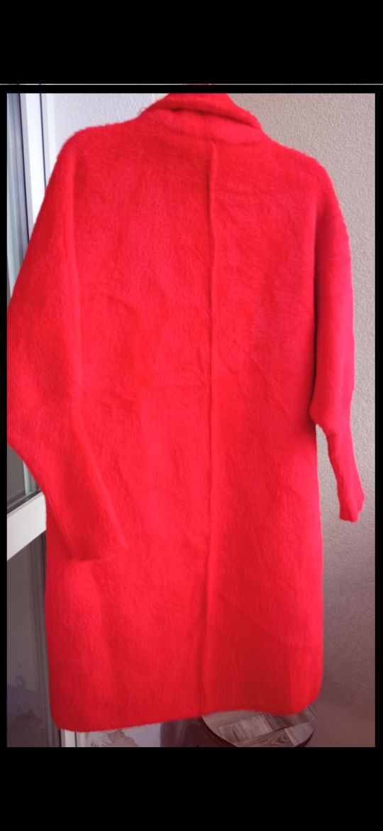 Italian Fashion Alpaka Cieply Gruby Mięsisty Kardigan Płaszcz 42/44