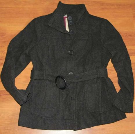 Płaszcz wełniany jesienny zimowy damski z paskiem 42-44 XXL