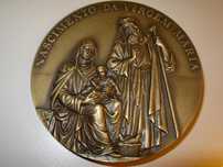 Medalha Bimilenário do Nascimento de Nossa Senhora 9 cm Bronze