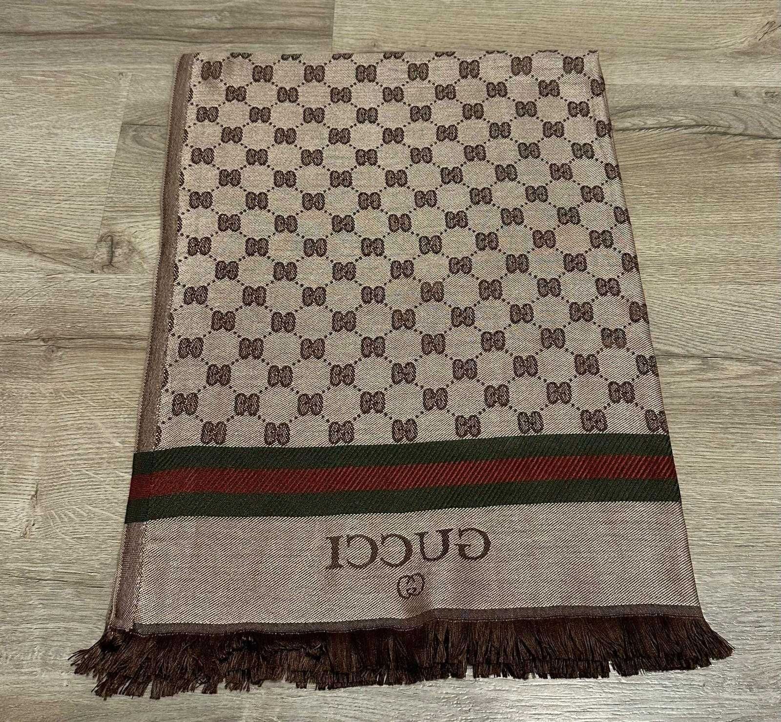 Szal grubszy Gucci Italy nowość szale damskie meskie szalik bawelna