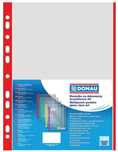 Koszulki PP A4 krystal 40mikr brzeg czerwony 100sz Donau folia,241x322