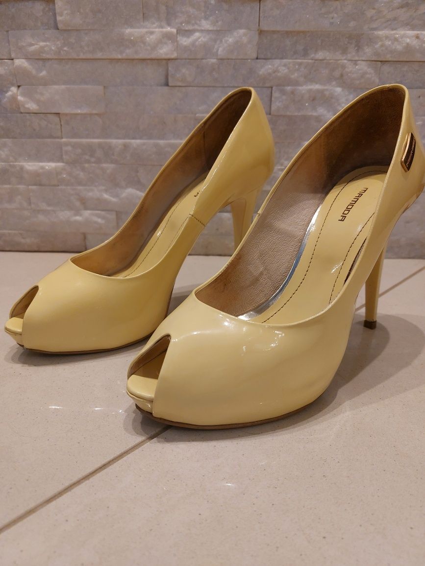 ŚLUB, WESELE szpilki, PRIMA MODA, buty, sandały, skóra, roz. 39